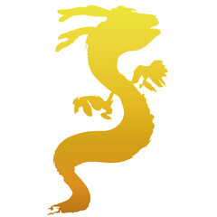 龍・ドラゴンの墨絵風イラスト素材　ベクター