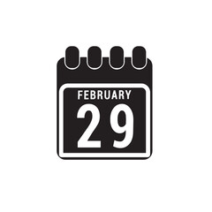 Calendar displaying day 29 (twenty-ninth) of the February - Day 29 of the month. Illustration
