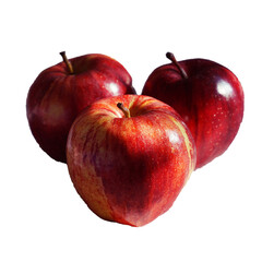 red apples isolated on transparent background 