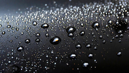 Water Droplets on Glossy Black