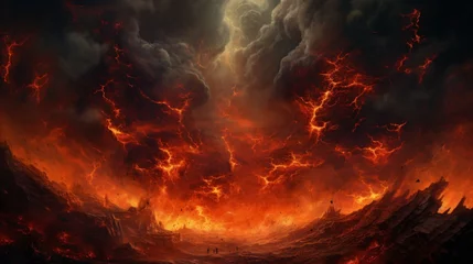 Fotobehang hell flames and armageddon © CROCOTHERY