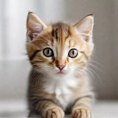 Obraz premium Adorable Feline Frolics: Explore the Whimsical Adventures of a Curious Kitty in the Great Outdoors!