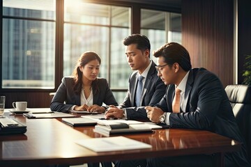 Obraz premium Serious business meeting environment, Meeting conference, Meeting council, Congress