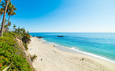 blue sky over Laguna Beach