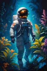 Ultra Detailed Astronaut Lost in the Magical World