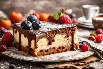 cake with berries