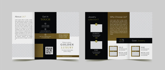 jewelry trifold brochure template design 