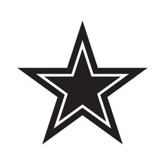 vector black star with cutout inline, tattoo stencil art old school style star shape with double outline illustration isolated white background traditional tatuaggio marie luciano 