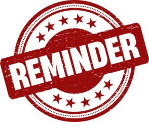 Reminder round red grunge stamp