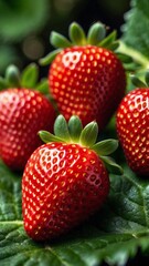 A perfectly ripe and juicy red strawberry, Generative AI