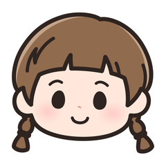 三つ編みの女の子の顔のアイコン