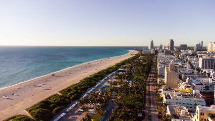 Orla da praia de Miami na Flórida nos Estados Unidos	