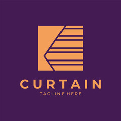 creative curtain logo design vector template illustration