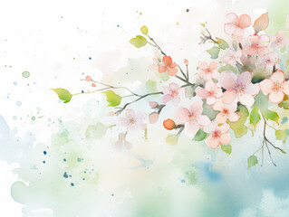 Watercolor Springtime Background Image, Backdrop Art For Spring Presentation, Minimalist Simple Background Watercolor Painting