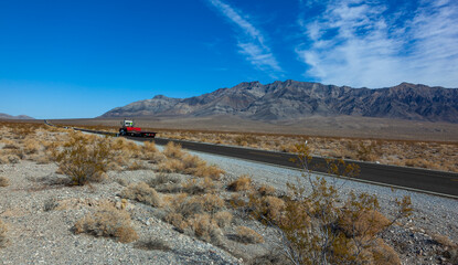 Flat Desert Road in Death Valley, California