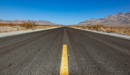 Flat Desert Road in Death Valley, California
