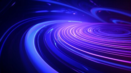 Blue and purple neon circles abstract futuristic hi-tech motion background