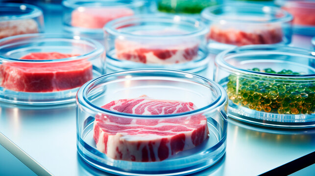 Meat research in the laboratory. Generative AI,
