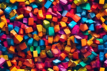 Abstract background made of colorful cubes