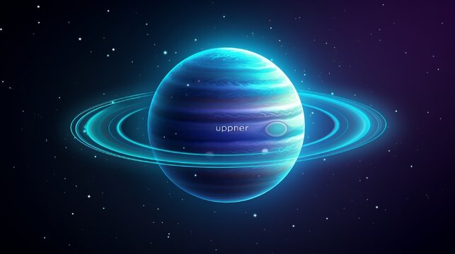 neon sign planet jupiter. Vector illustration