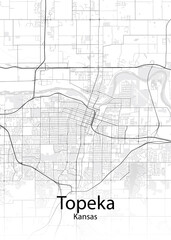 Topeka Kansas minimalist map