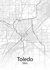 Fototapeta na wymiar Toledo Ohio minimalist map