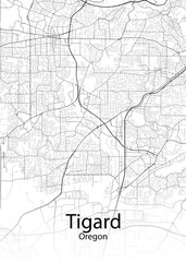 Fototapeta na wymiar Tigard Oregon minimalist map