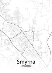 Fototapeta na wymiar Smyrna Tennessee minimalist map