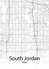Fototapeta na wymiar South Jordan Utah minimalist map