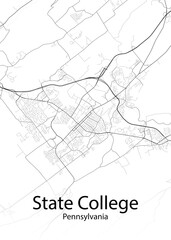 State College Pennsylvania minimalist map