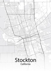 Stockton California minimalist map