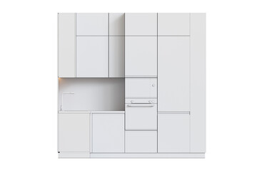 Kitchen furniture isolated on transparent background, 3d illustration, cg render
