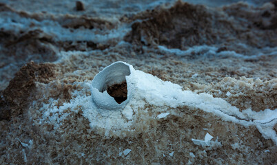 Salt volcanoes in the desert made of pure sodium chloride, Death Valley NP © SVDPhoto