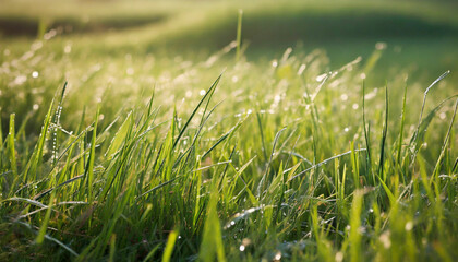 Fototapeta premium Early Morning Dew on the Grass