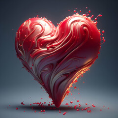 Red Heart illustration on a black background