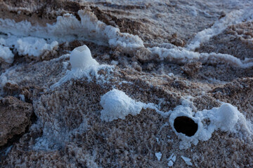 Salt volcanoes in the desert made of pure sodium chloride, Death Valley NP © SVDPhoto