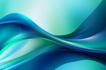 Abstract background with smooth lines of blue and green colors. Wallpaper for phone and computer.