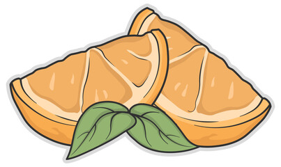 illustration of orange slices without background