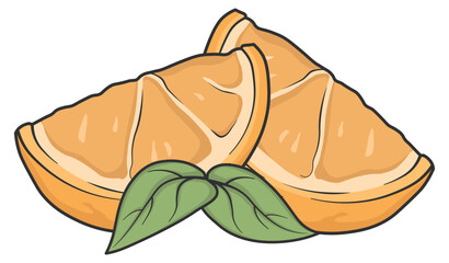 illustration of orange slices without background