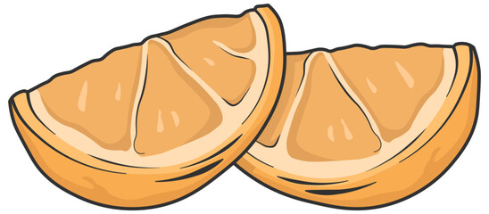 illustration of orange slices without background