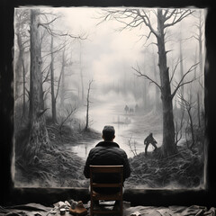 person sitting on a bench