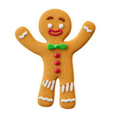 Gingerbread cookie for christmas in 3d render illustration