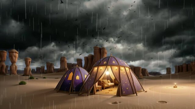 tent in the in desert