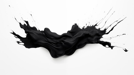 A black substance floating in the air on a white surface