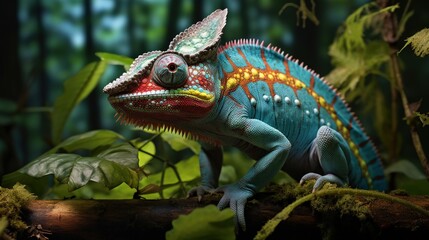 Fototapeta premium Panther Chameleon (Furcifer pardalis), fauna of Madagascar