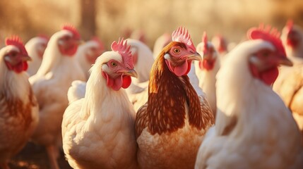 Chickens broilers on the farm. Selective focus.animals - obrazy, fototapety, plakaty