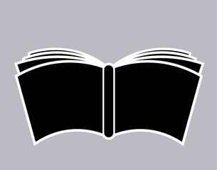Vector flat icon of an open book vector logo