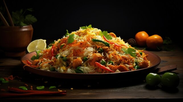 Veg biryani or veg pulav, Fried rice indian food