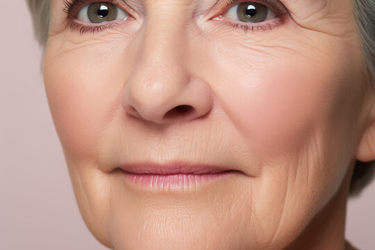 Close-up of an attractive mature woman face