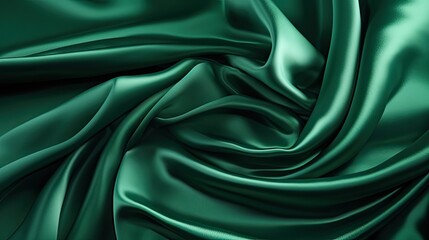 Emerald green silk, with its luxurious texture and deep color. 